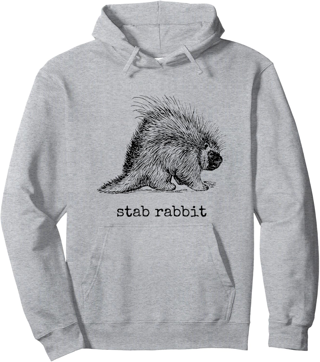 Stab Rabbit Funny Porcupine Wrong Animal Name Joke Hoodie - Hoodie | Ash