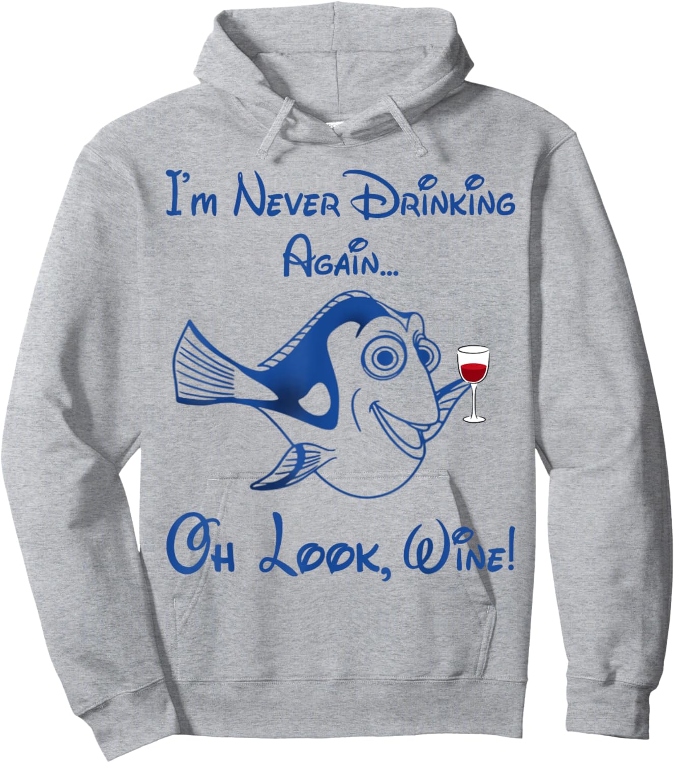 Funny Fish I'm Never Drinking Again Oh Look Wine Hoodie - Hoodie | Ash