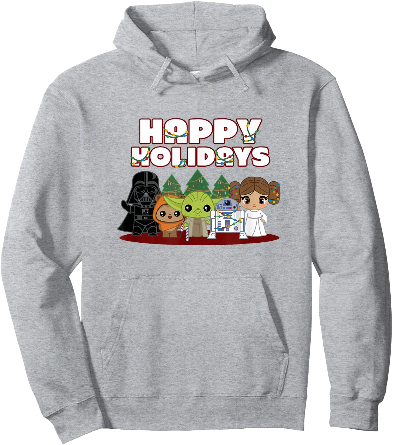 Star Wars Christmas Main Characters Happy Holidays Chibi Hoodie - Hoodie | Ash
