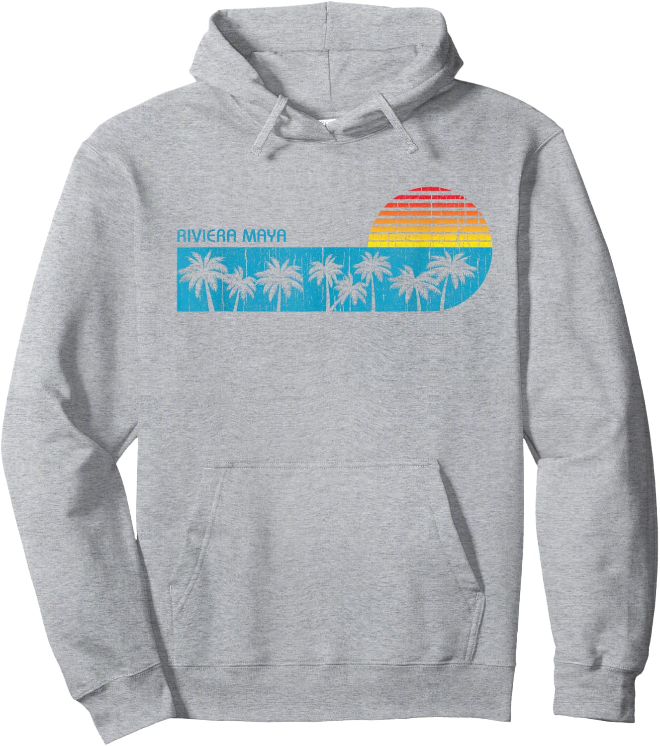 Vintage Riviera Maya Mexico Beach Sunset Vacation Souvenir Hoodie - Hoodie | Ash