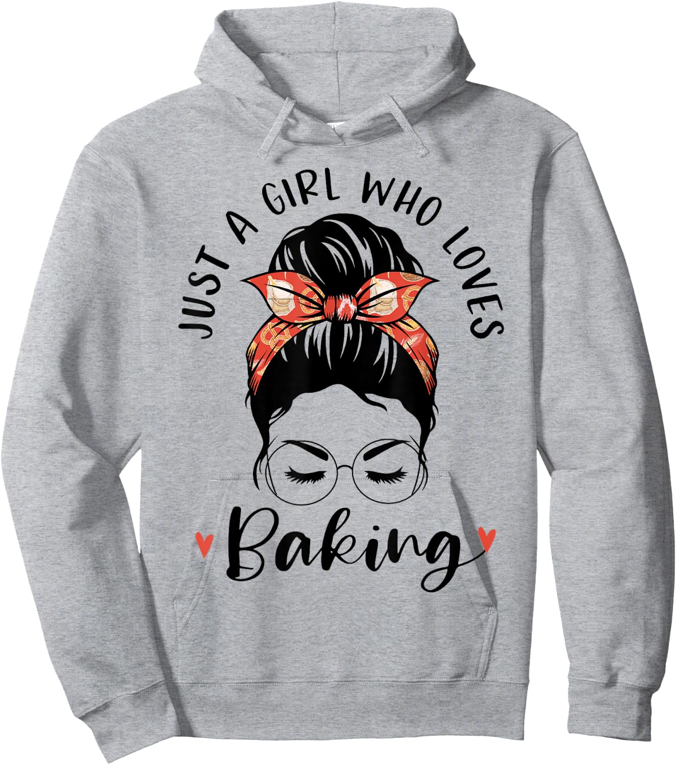 Just A Girl Who Loves Baking Messy Hair Bun Gifts For Baker Hoodie - Hoodie | Ash