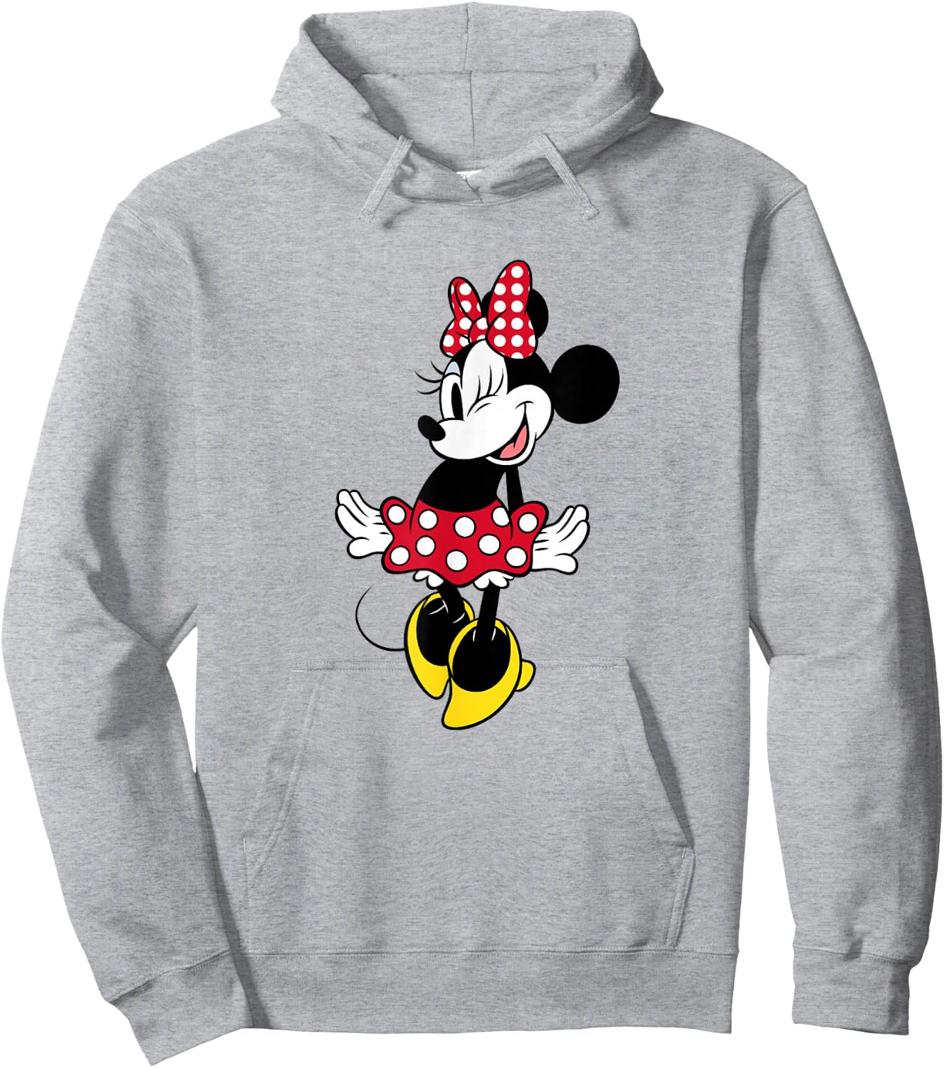 Disney Minnie Mouse Vintage Sweetie Red Polka Dot Wink Face Hoodie - Hoodie | Ash