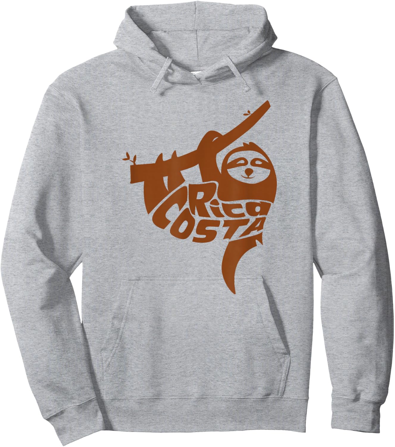 Costa Rica Sloth Word Art - Funny Animal Hoodie - Hoodie | Ash