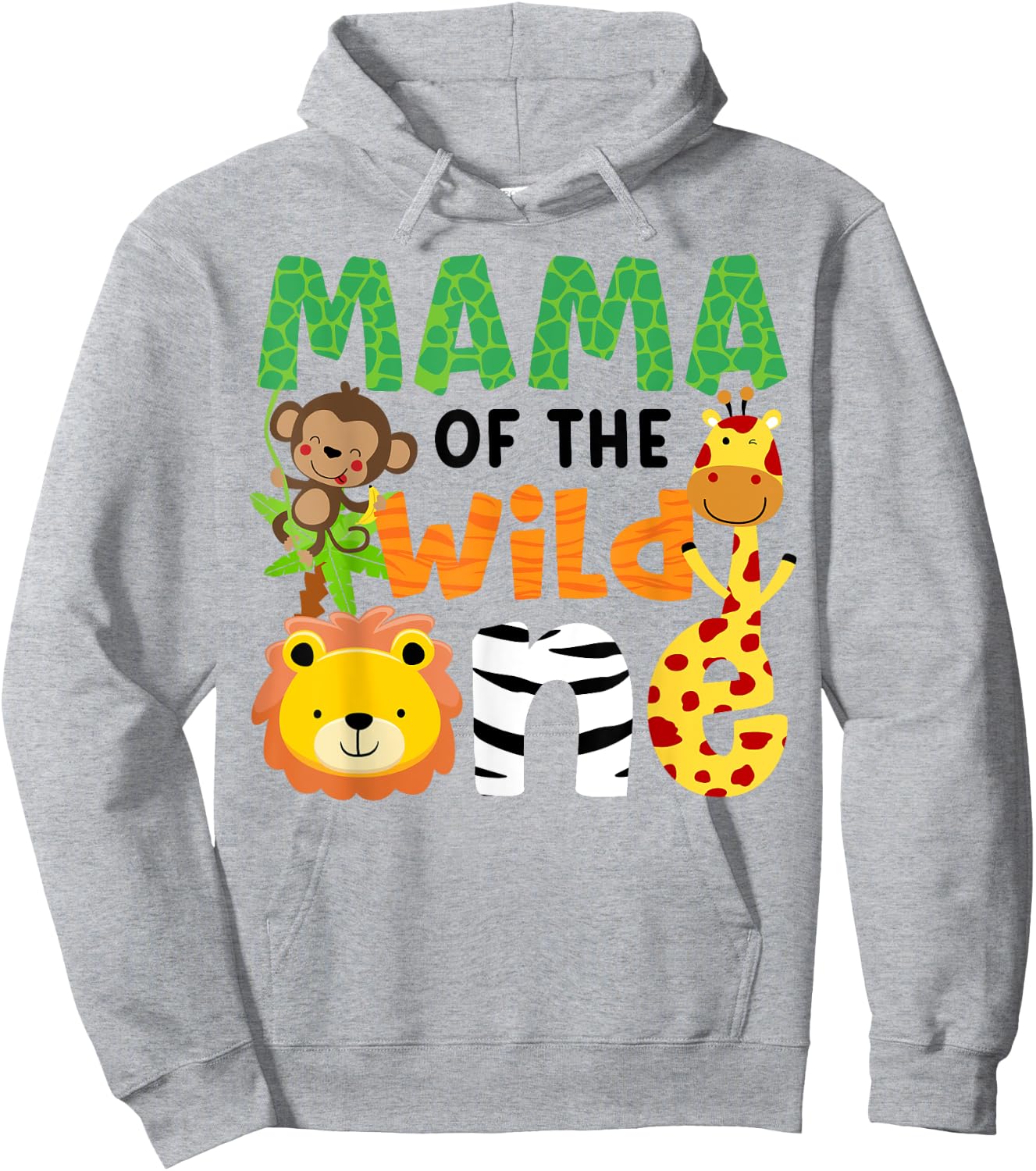 Mama of the Wild One Zoo Theme Bday Safari Jungle Animals Hoodie - Hoodie | Ash