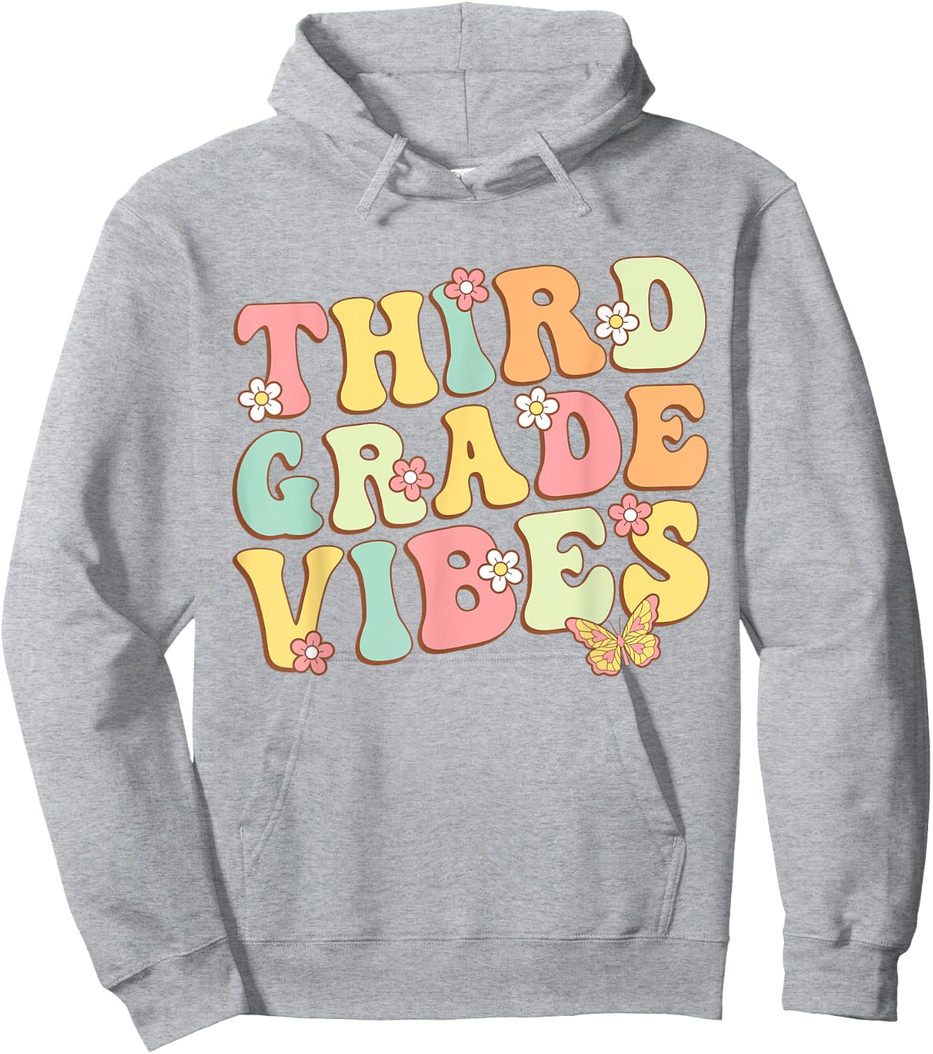 Third Grade Vibes Hello Team 3rd Grade Teacher Kids Retro Hoodie - Hoodie | Ash
