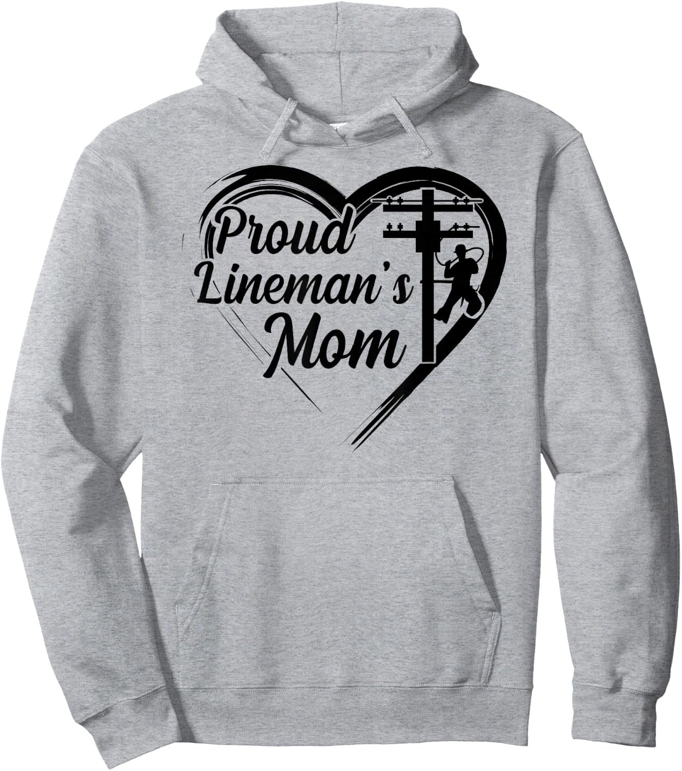 Proud Lineman's Mom Line Mom Of A Lineman Mom Line Mother Hoodie - Hoodie | Ash