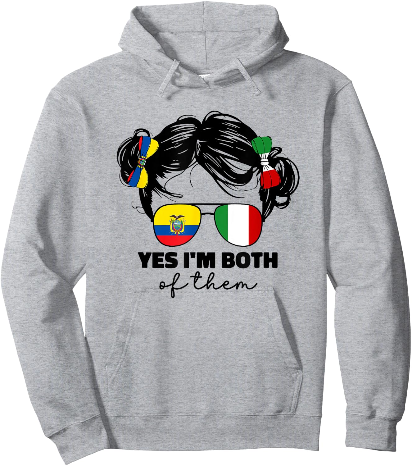 Half Italian And Ecuadorian Ecuador Italy Flag Kids Girl Hoodie - Hoodie | Ash