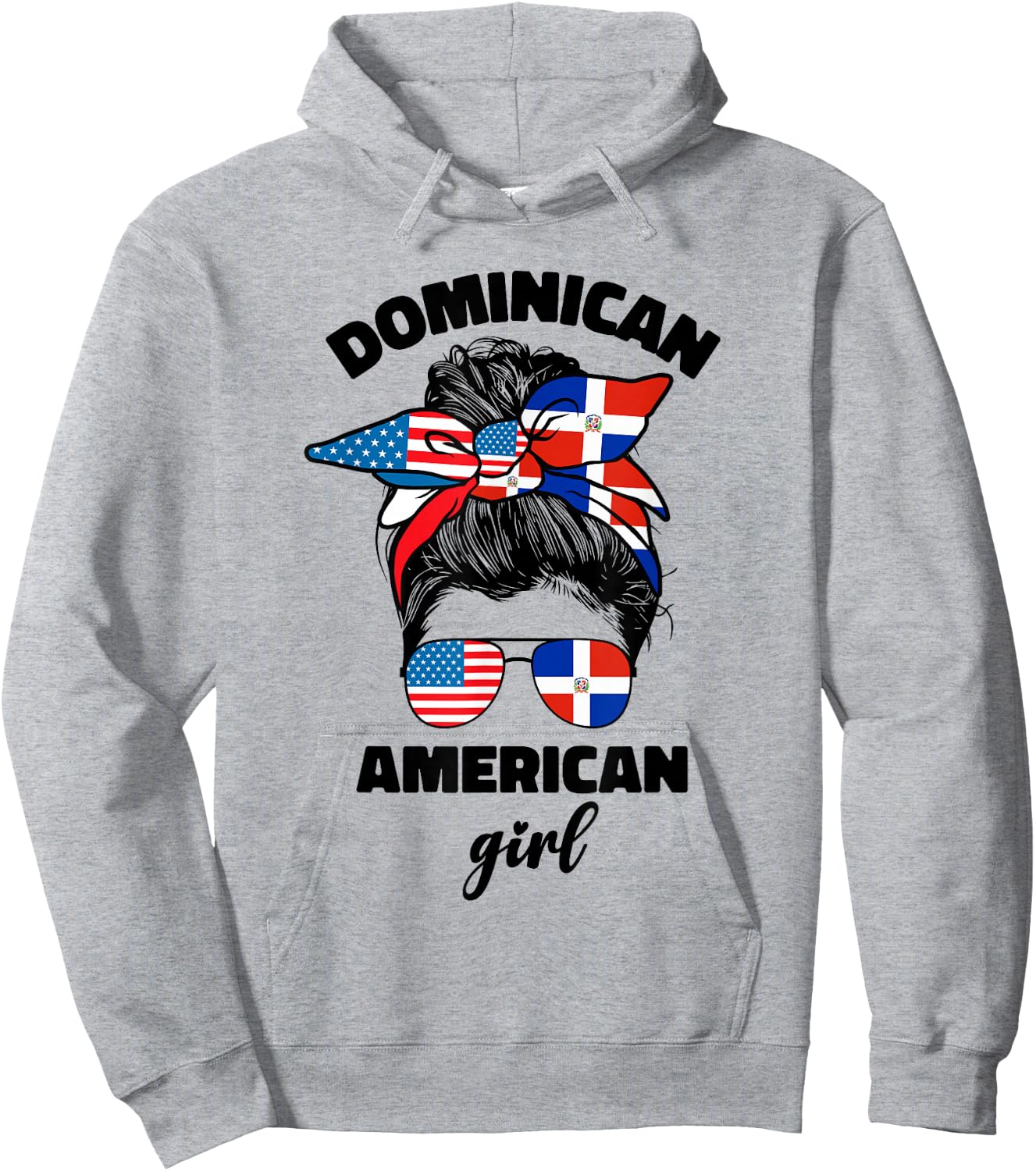 Half Dominican American Dominicana Republic Flag Girl Women Hoodie - Hoodie | Ash