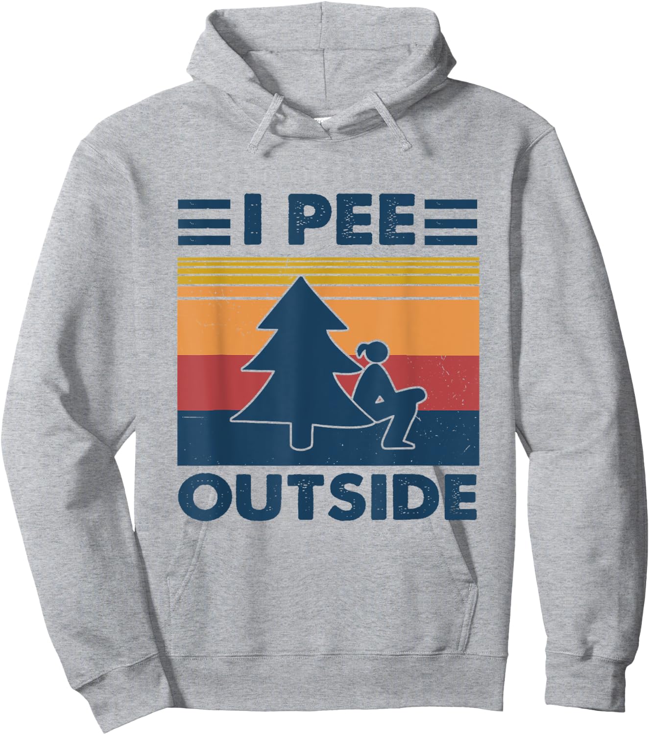 I Pee Outside Funny Camping Vintage Retro Female Hoodie - Hoodie | Ash