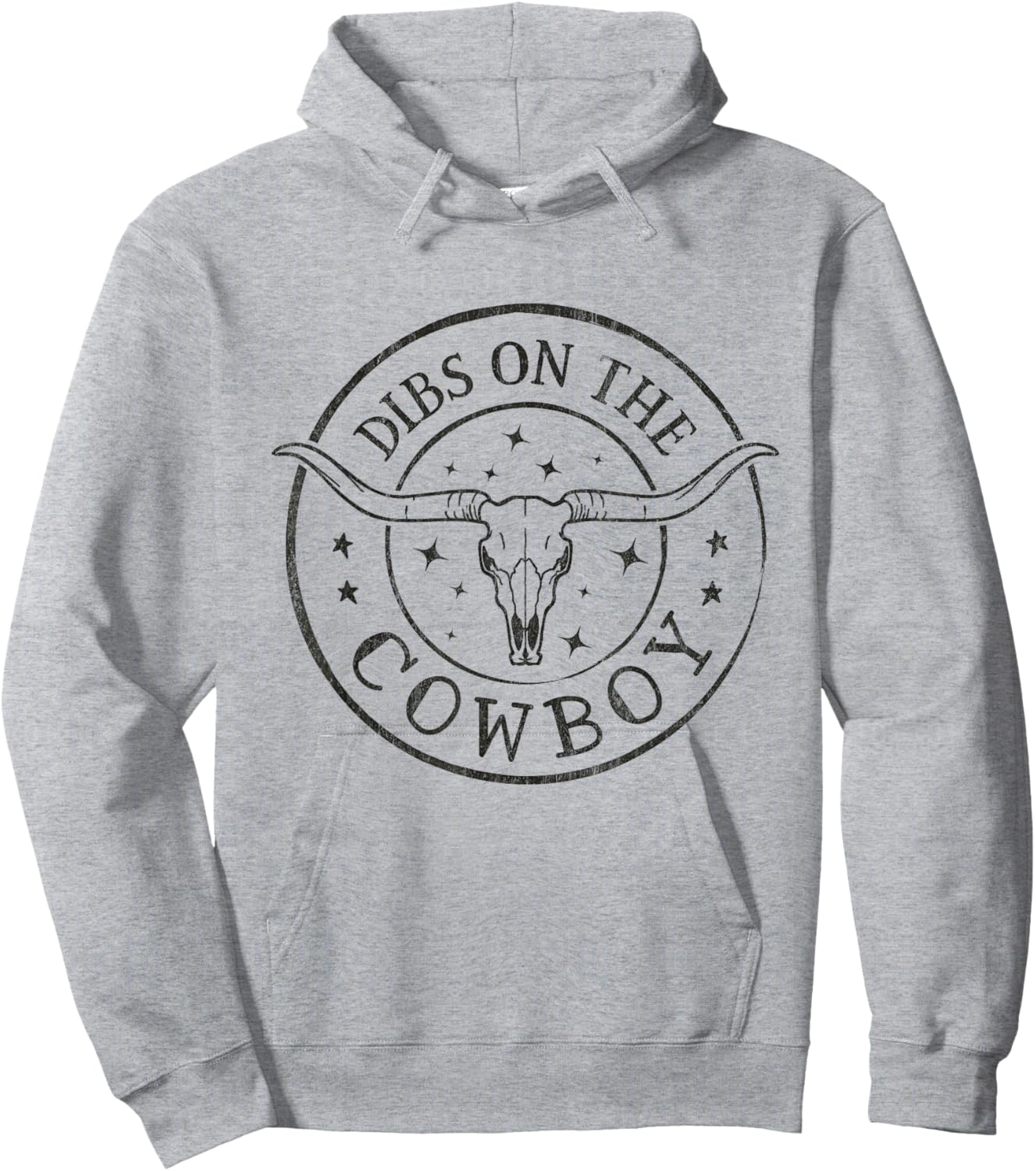 Dibs On The Cowboy Bull Skull Western Southern Cowgirl Hoodie - Hoodie | Ash