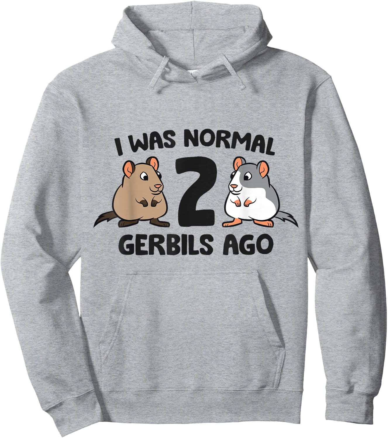 I Was Normal 2 Gerbils Ago Funny Gerbil Keeper Hoodie - Hoodie | Ash