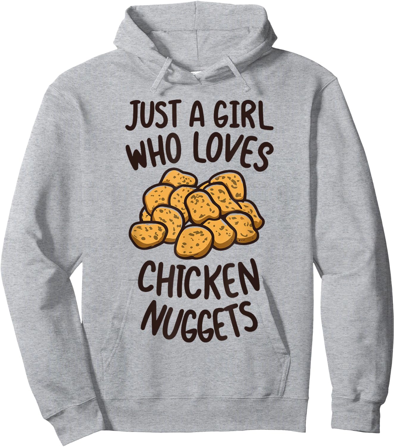 Just A Girl Who Loves Chicken Nuggets Funny Fast Food Lover Hoodie - Hoodie | Ash