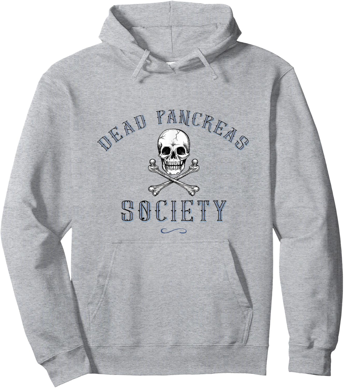 Dead Pancreas Society, Diabetes Awareness Skull Hoodie - Hoodie | Ash