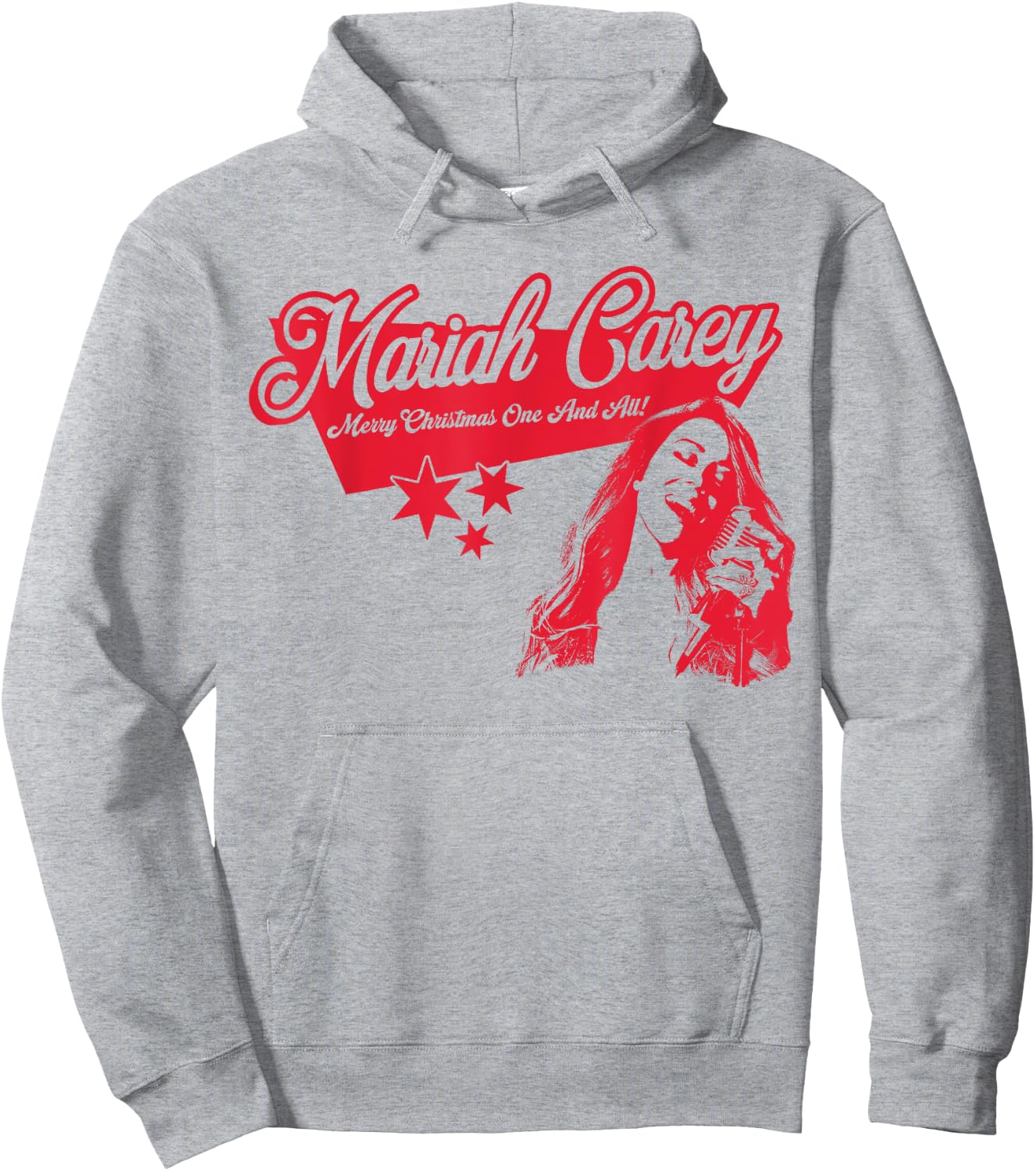 Mariah Carey Official Merry Christmas One & All Tour Stars Hoodie - Hoodie | Ash