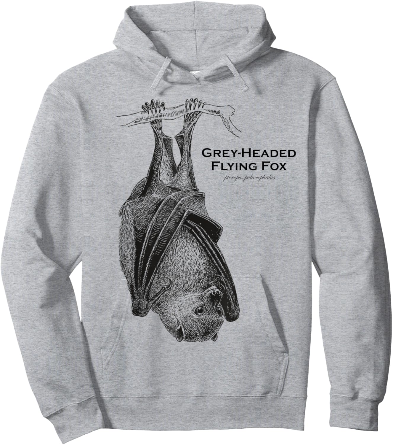Vintage Animal Retro Wildlife Flying Fox Hoodie - Hoodie | Ash