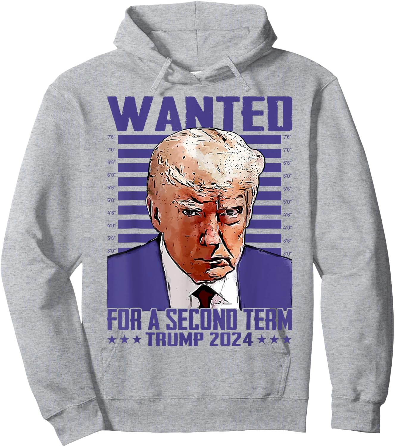 Trump Wanted For A Second Term Donald Trump 2024 President Hoodie - Hoodie | Ash