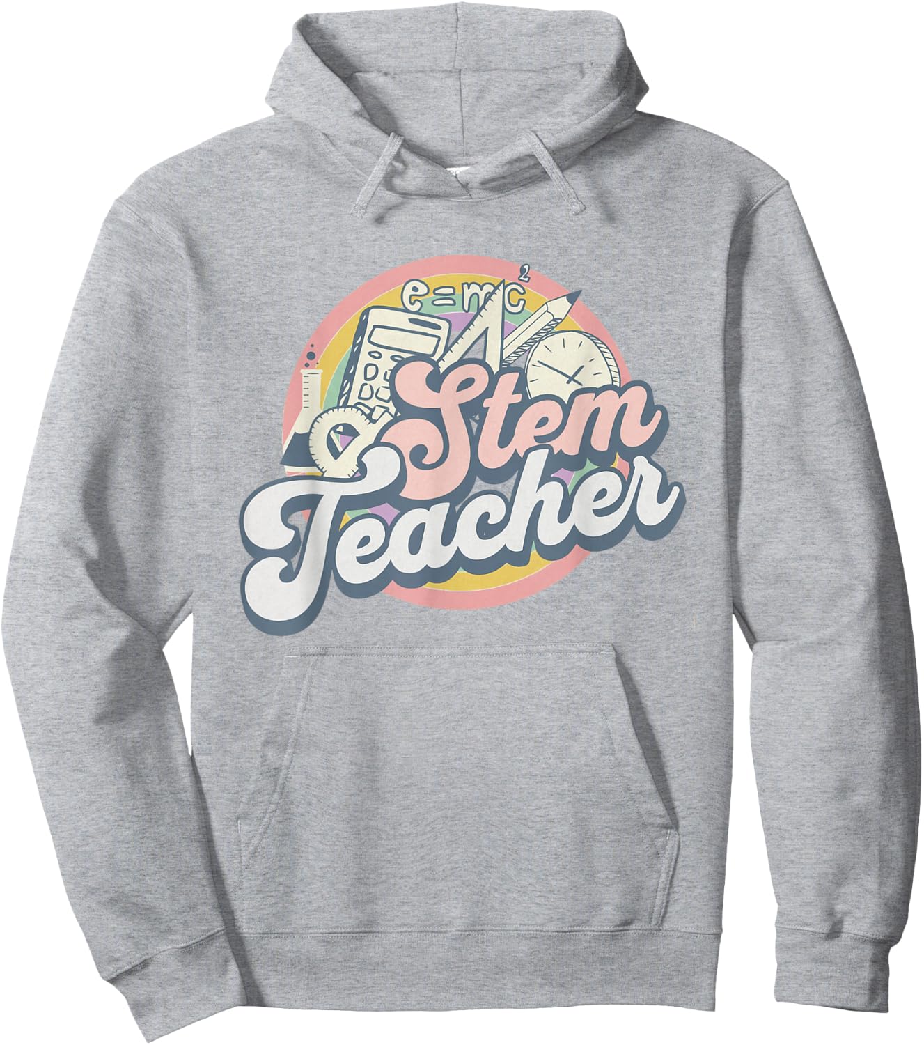 Stem Teacher Retro Math Teacher First Day Of School Women Girls Kids Hoodie - Hoodie | Ash