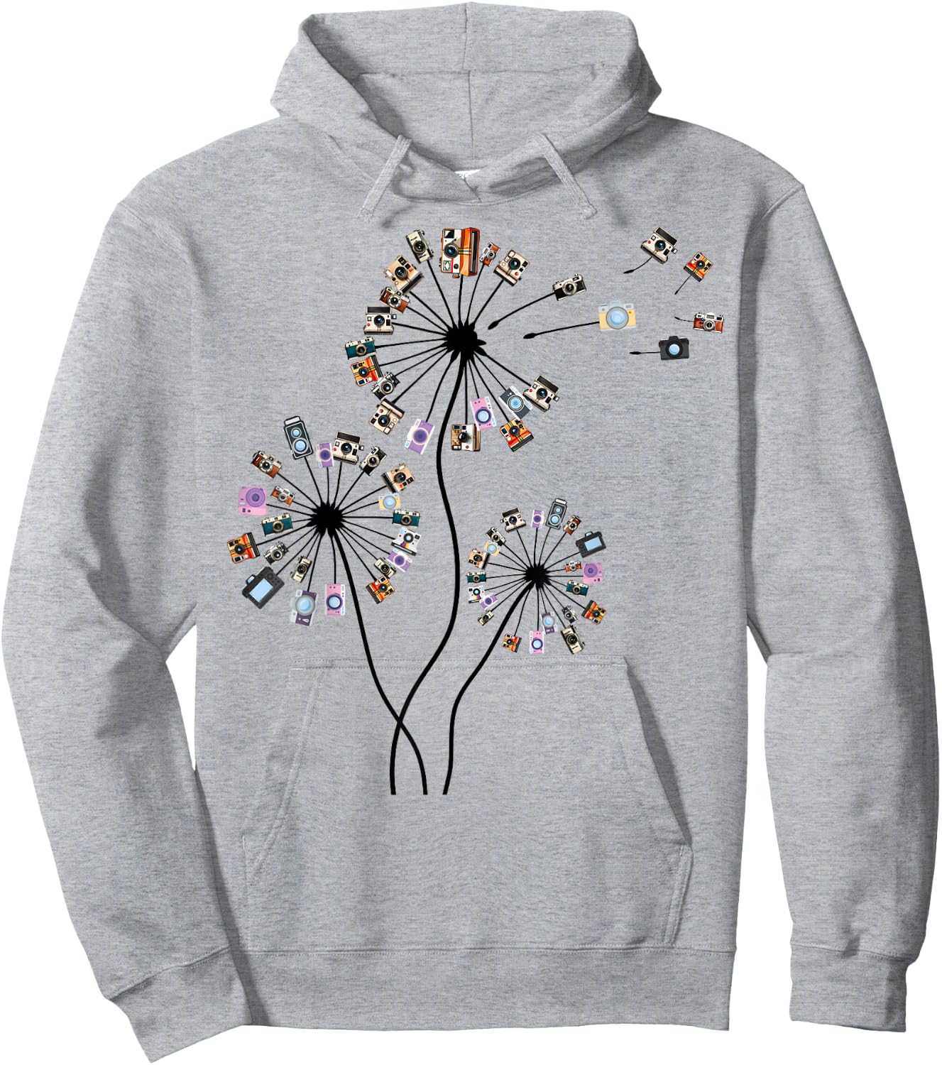 Photographer Vintage Camera Dandelion Graphic Photography Hoodie - Hoodie | Ash