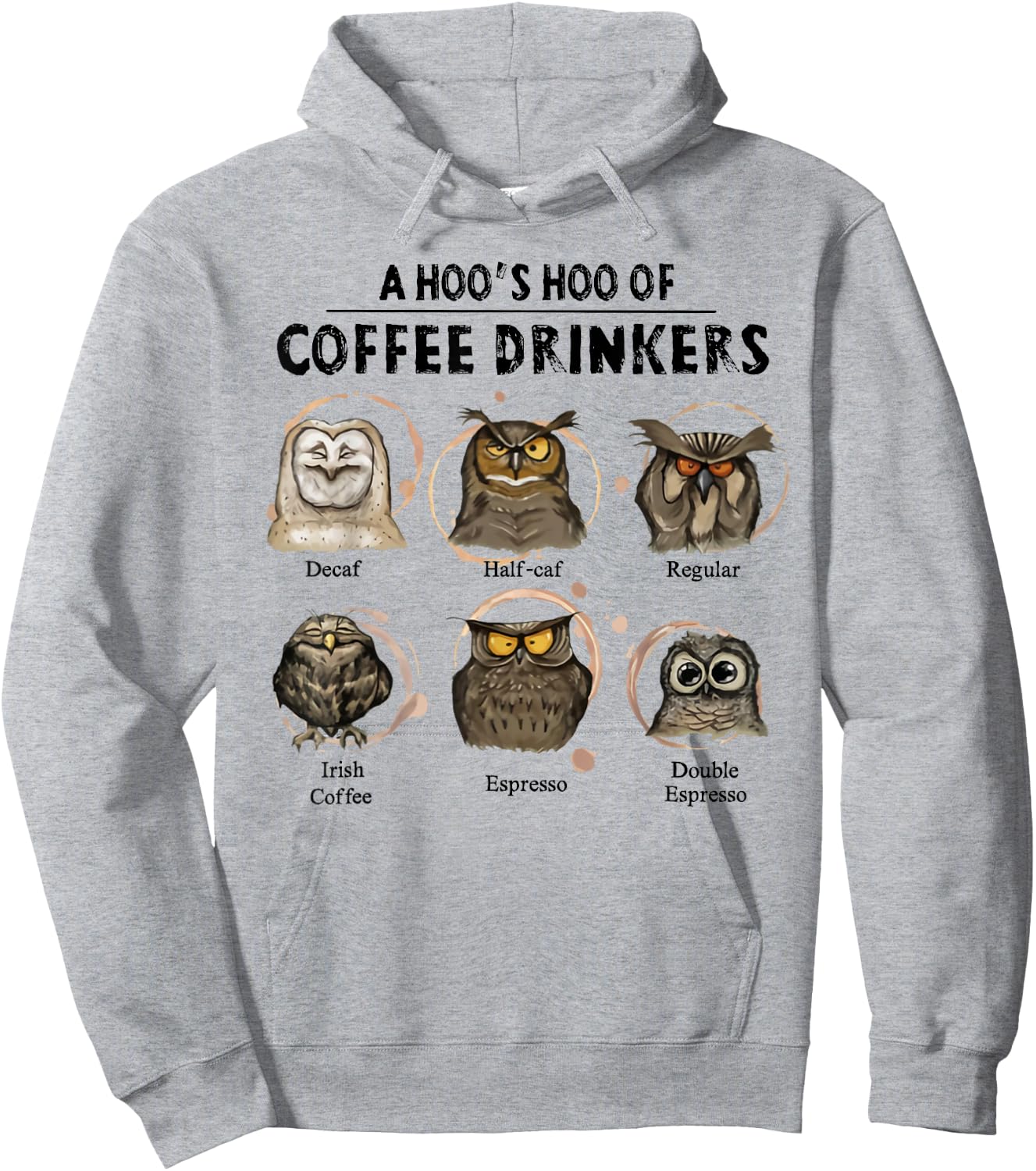 A hoo's hoo of coffee drinkers owl Hoodie - Hoodie | Ash