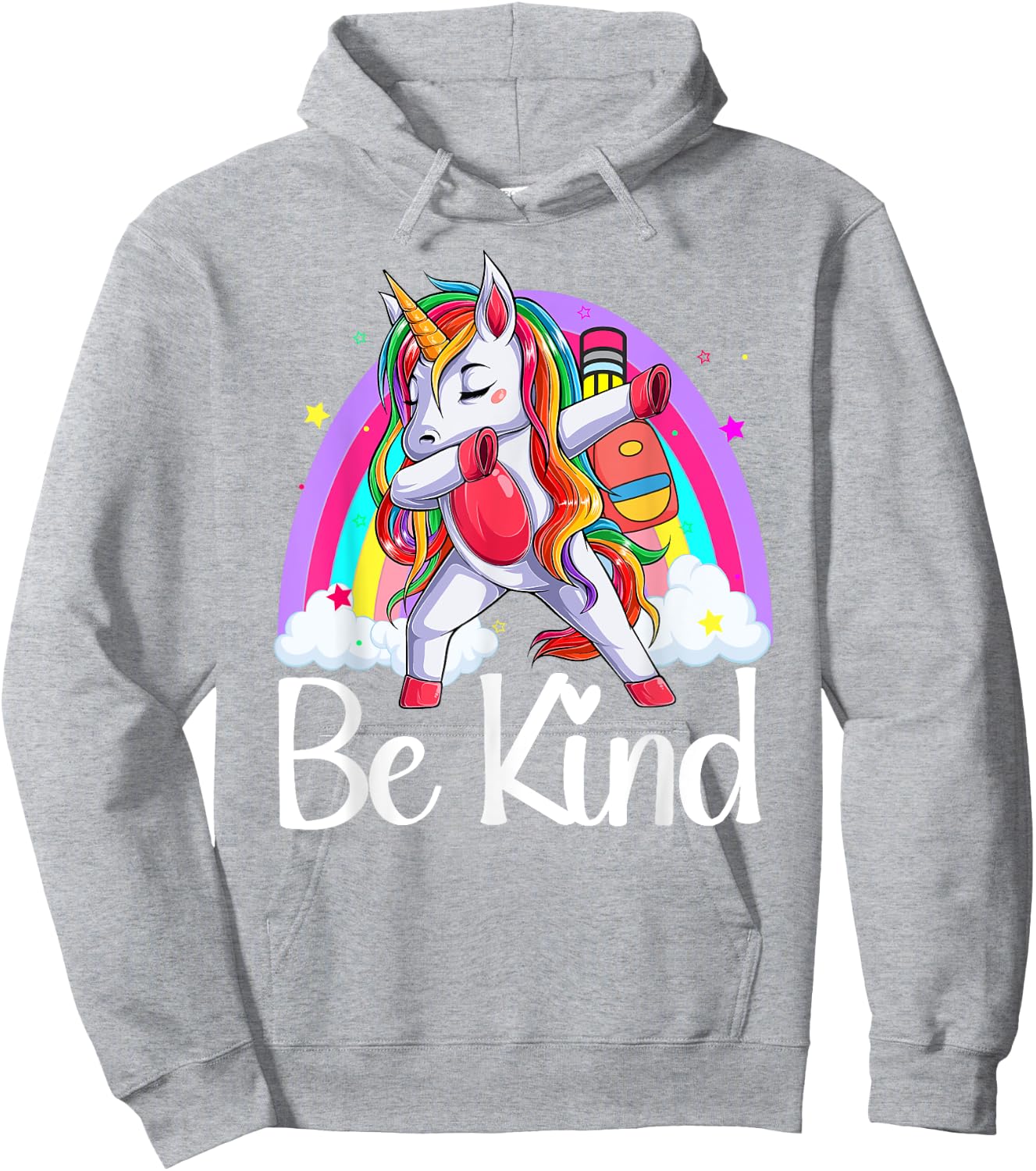Be Kind Unicorn Rainbow Unity Day Orange Anti Bullying 2023 Hoodie - Hoodie | Ash