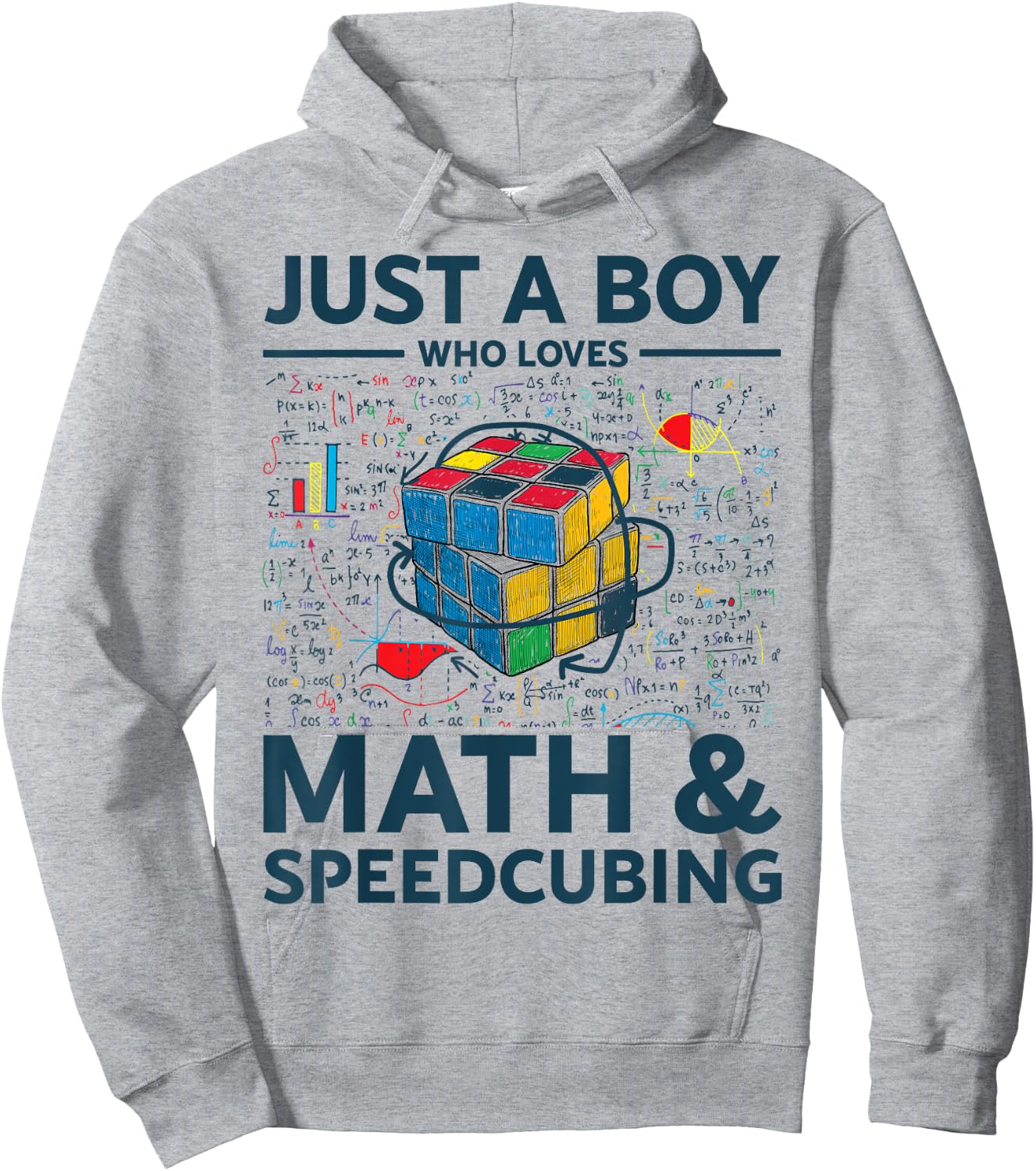 Just A Boy Who Loves Math And Puzzle Cube Funny Puzzle Cube Hoodie - Hoodie | Ash