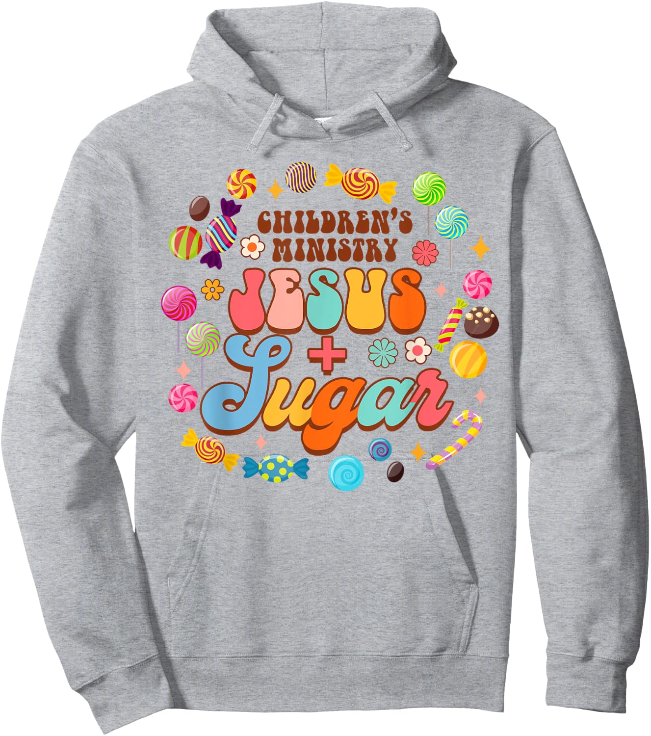 Children's Ministry Funny Children's Ministry Jesus & Sugar Hoodie - Hoodie | Ash
