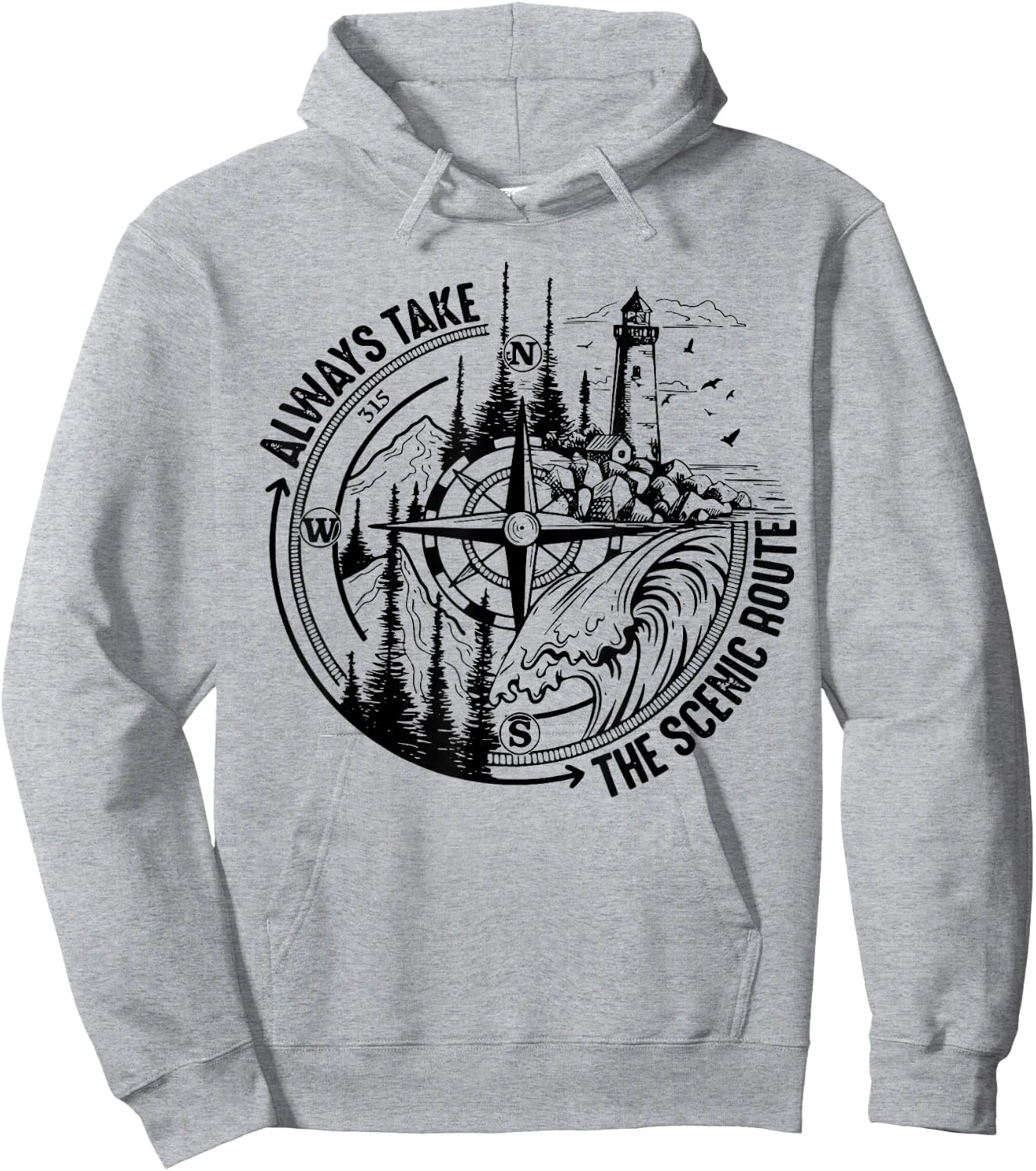 Always Take The Scenic Route Hoodie - Hoodie | Ash