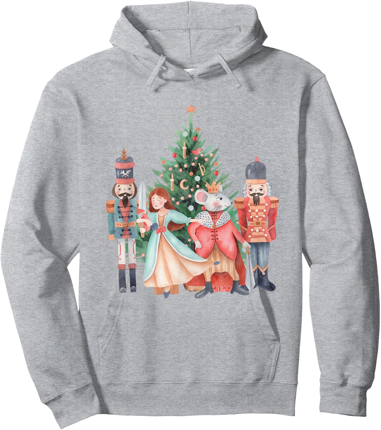 Retro Nutcracker Christmas Sugar Plum Fairy Holiday Women Hoodie - Hoodie | Ash