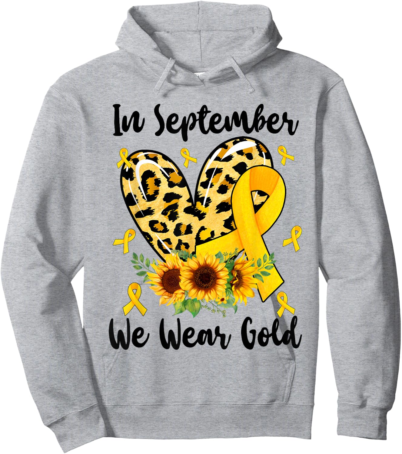 In September We Wear Gold Childhood Cancer Awareness Yellow Hoodie - Hoodie | Ash