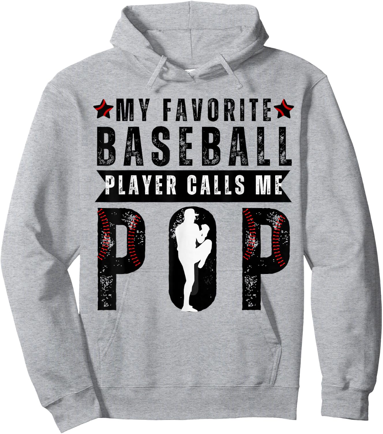 My Favorite Baseball Player Calls Me Pop Funny Baseball Pop Hoodie - Hoodie | Ash