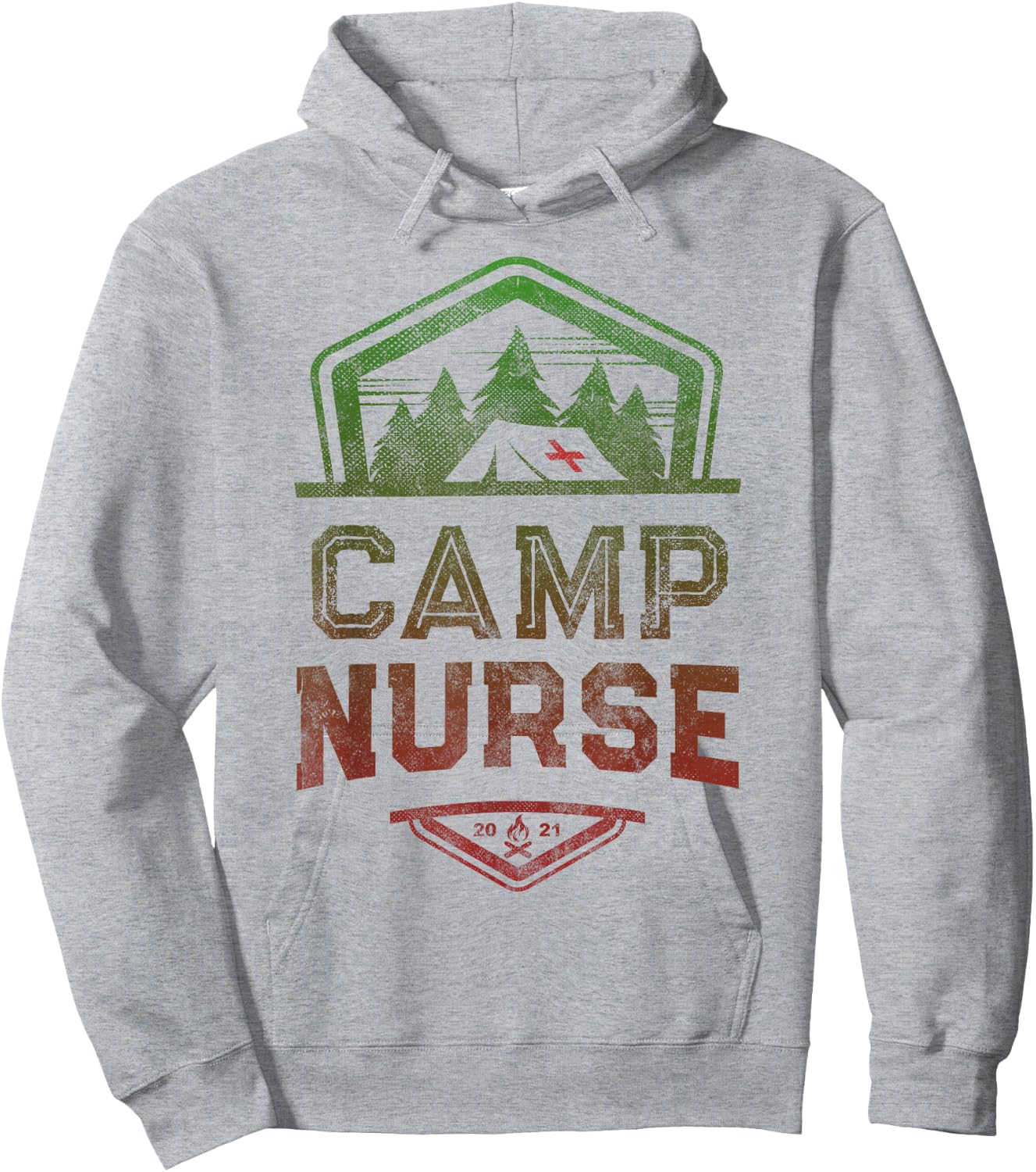CAMP NURSE Medical Staff Summer Campground Team Vintage Hoodie - Hoodie | Ash