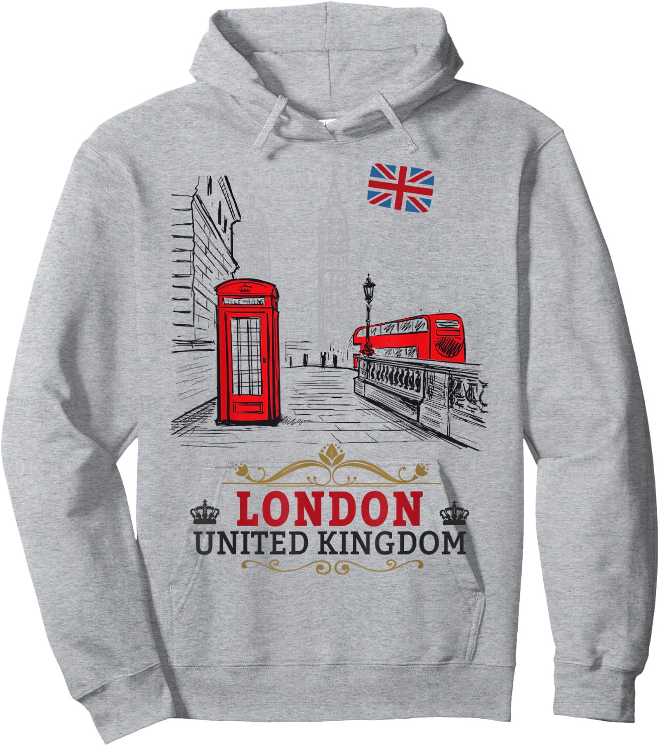 London Souvenirs Idea For Kids & English British Memorabilia Hoodie - Hoodie | Ash