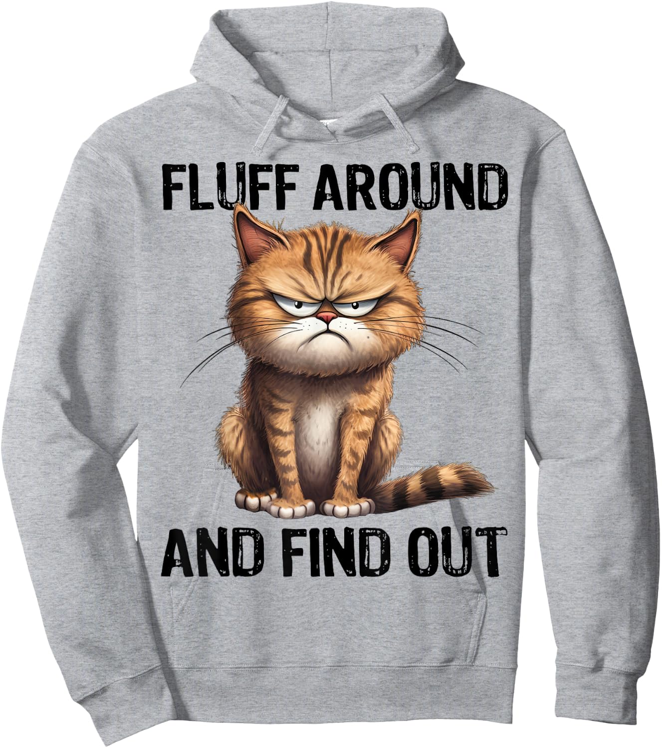 Fluff Around And Find Out Funny Black Cat Lover Cat Mom Women Kids Hoodie - Hoodie | Ash