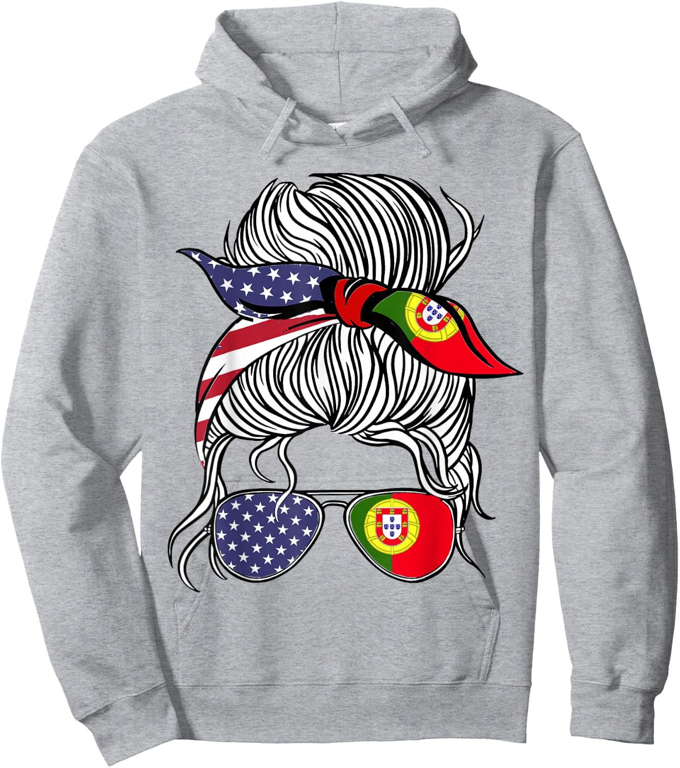 American Portuguese Patriot Flag Women Girl Portugal Grown Hoodie - Hoodie | Ash