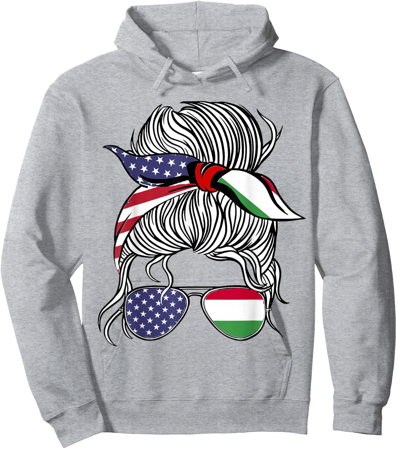 American Hungarian Patriot Flag Women Girl Hungary Grown Hoodie - Hoodie | Ash