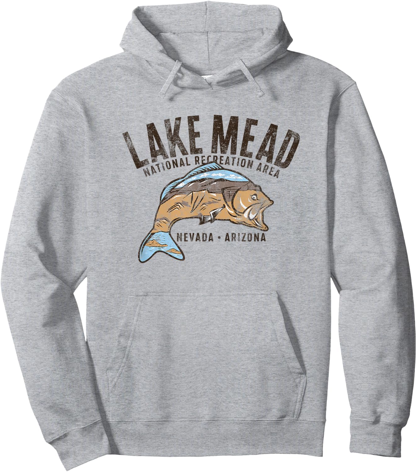 Lake Mead National Recreation Area Retro Fish Hoodie - Hoodie | Ash
