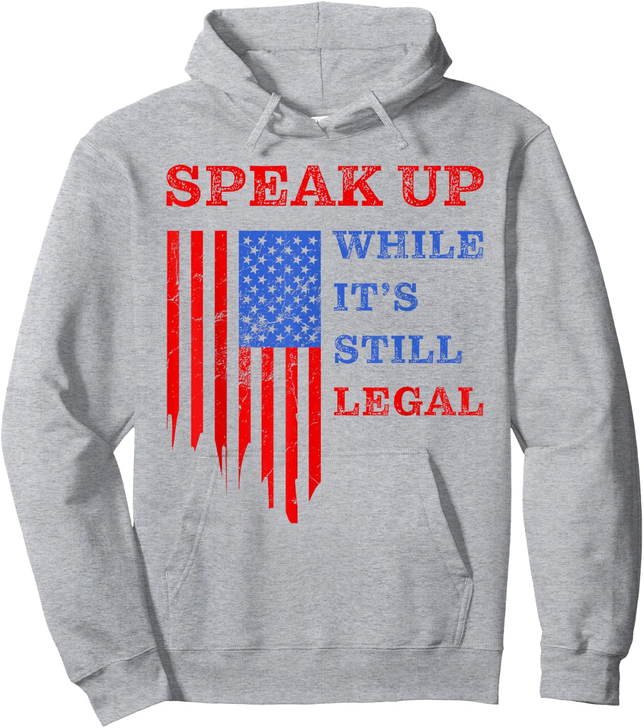 Speak Up - While It's Still Legal: Free Speech USA Hoodie - Hoodie | Ash