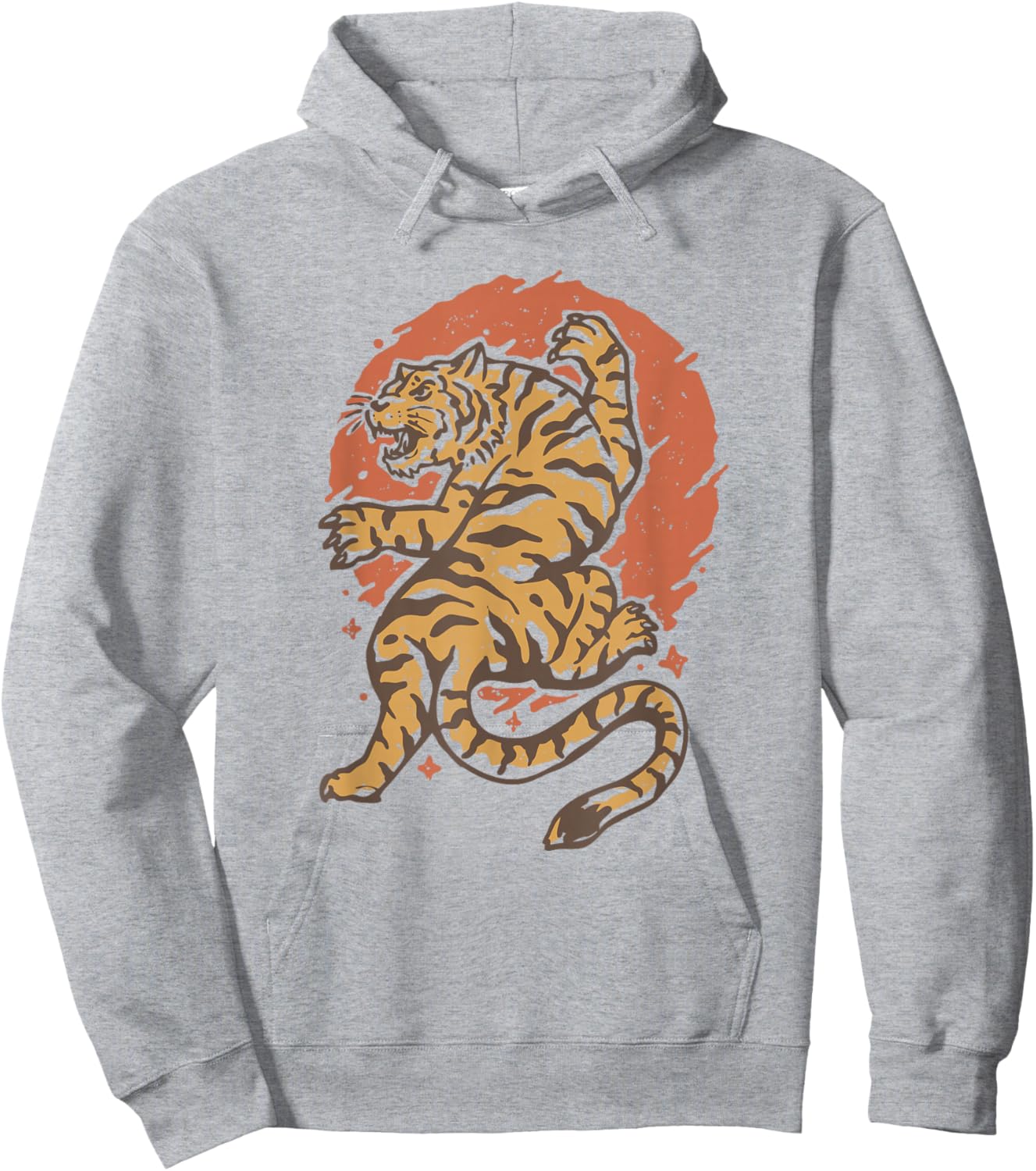 Vintage Japanese Style Tiger Hoodie - Hoodie | Ash