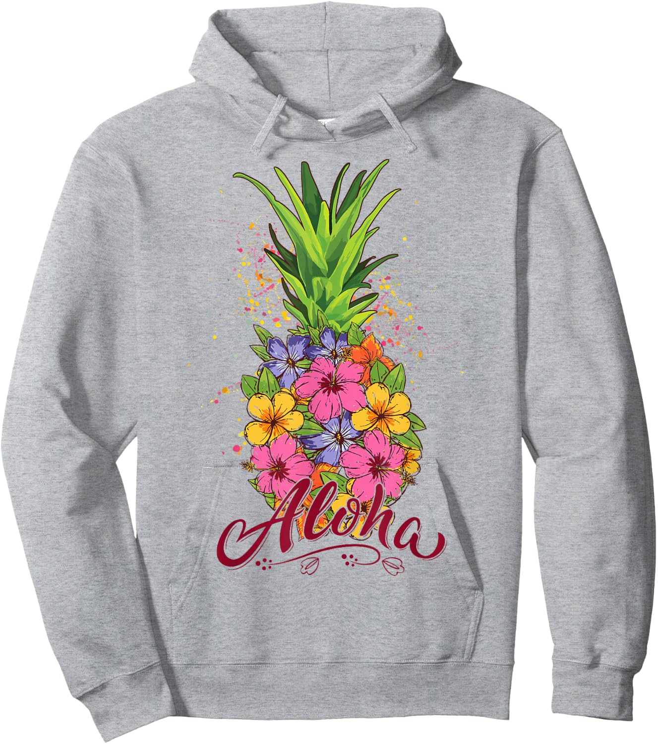 Aloha Hawaiian Teen Girl Toddler Pineapple Hibiscus Hoodie - Hoodie | Ash