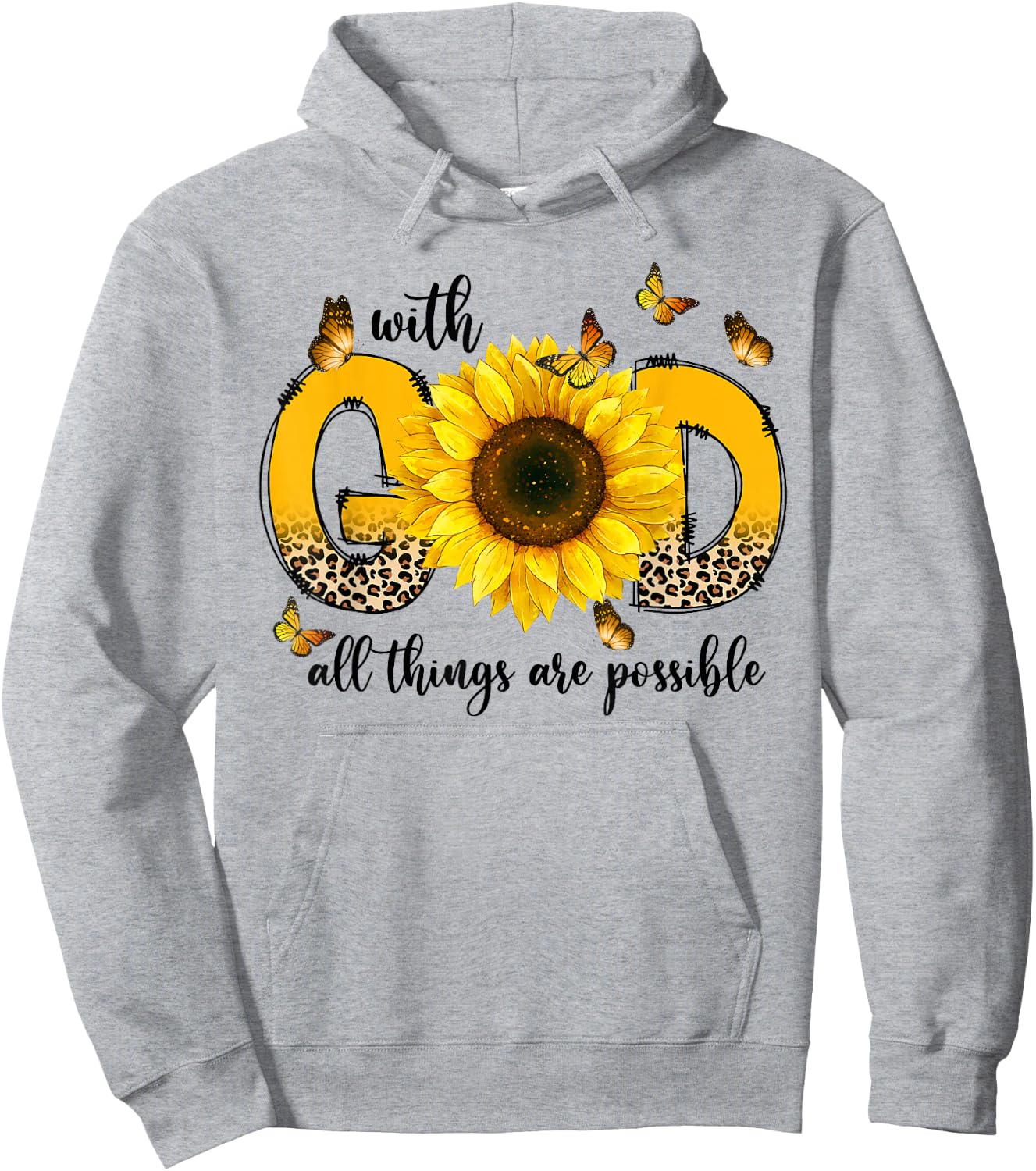 Sunflowers With God All Things Are Possible Christian Gifts Hoodie - Hoodie | Ash