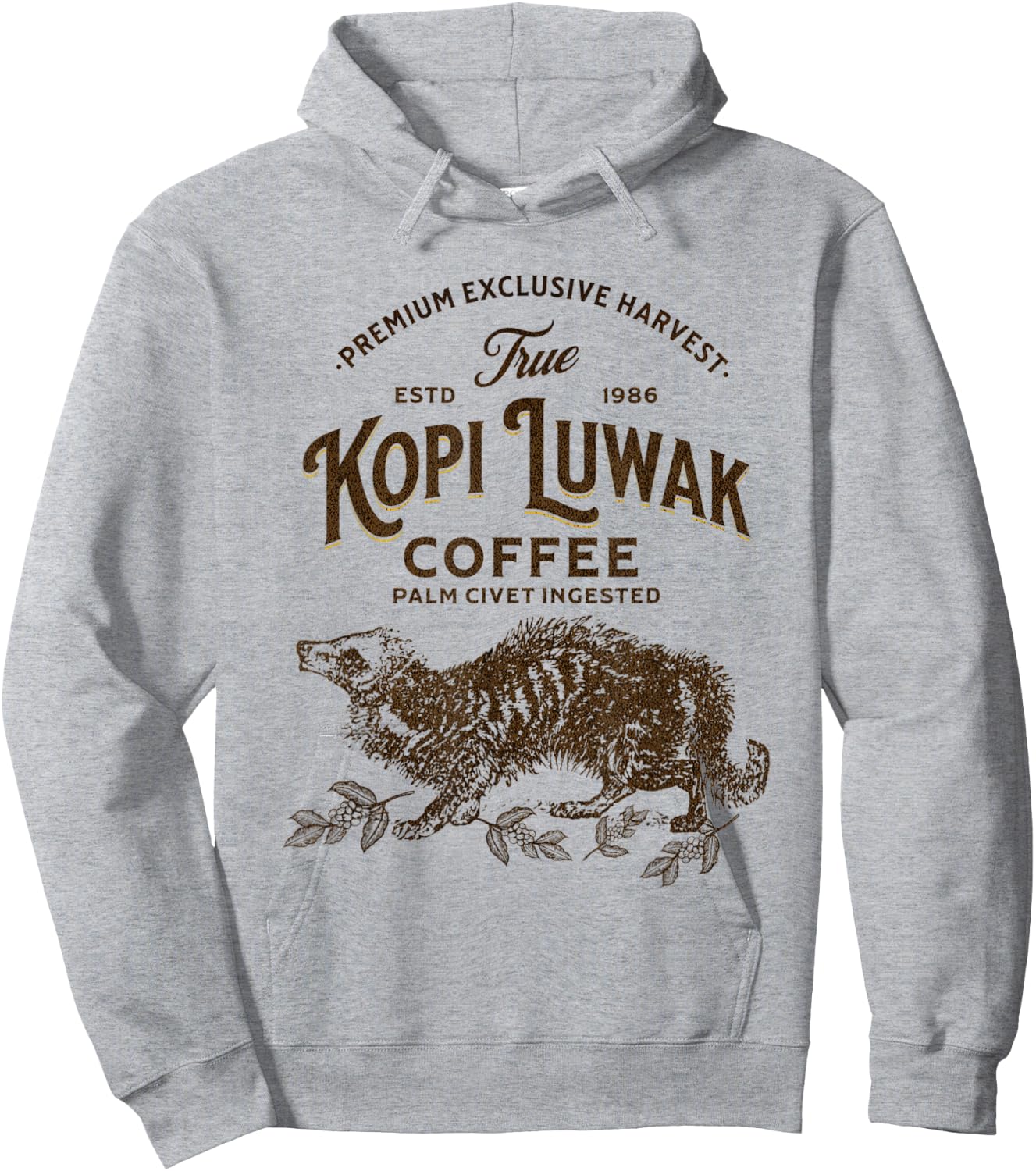 True Kopi Luwak Civet Coffee Expensive Coffee Lover Hoodie - Hoodie | Ash