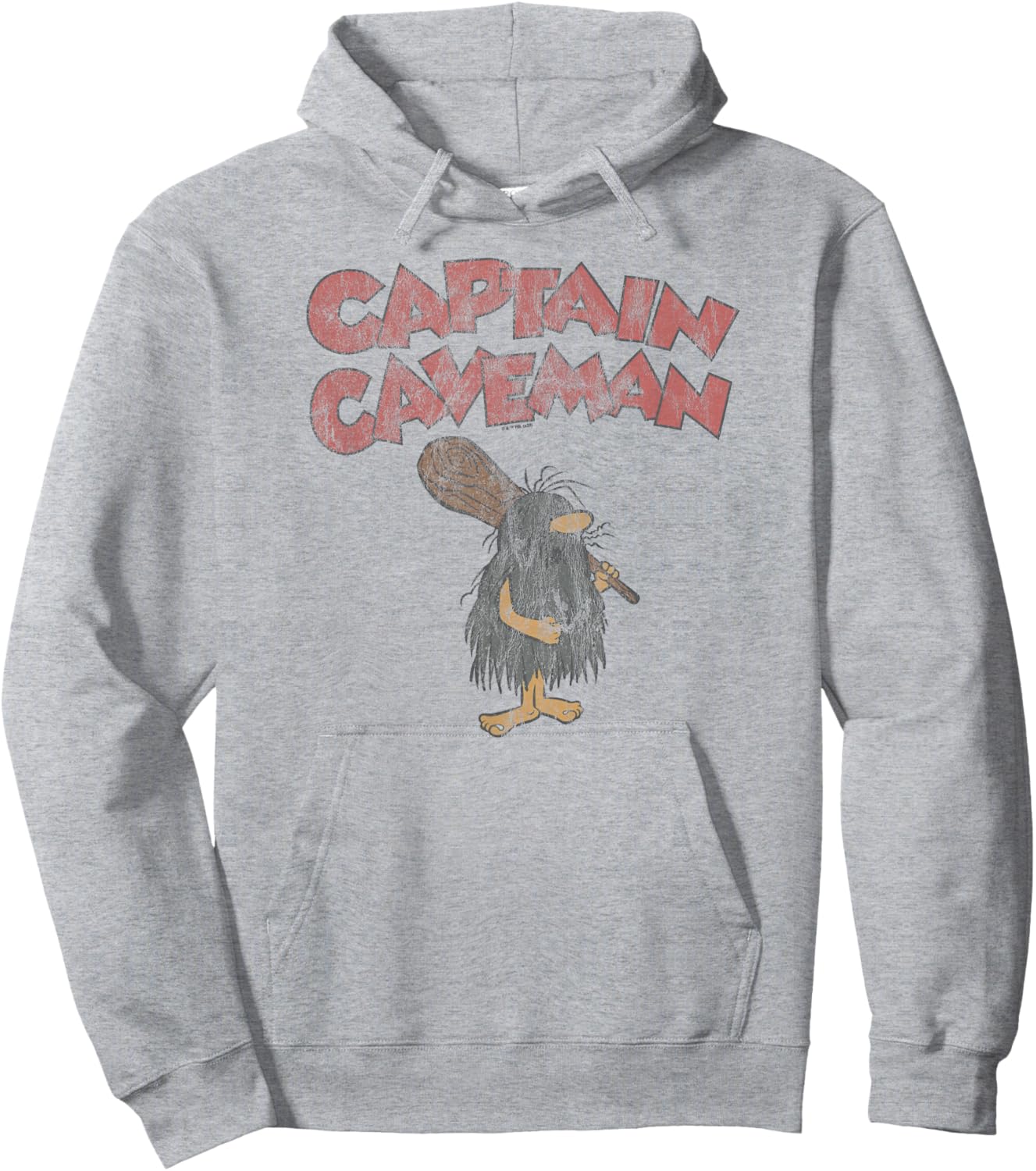 Wacky Races Captain Caveman on Grey Hoodie - Hoodie | Ash