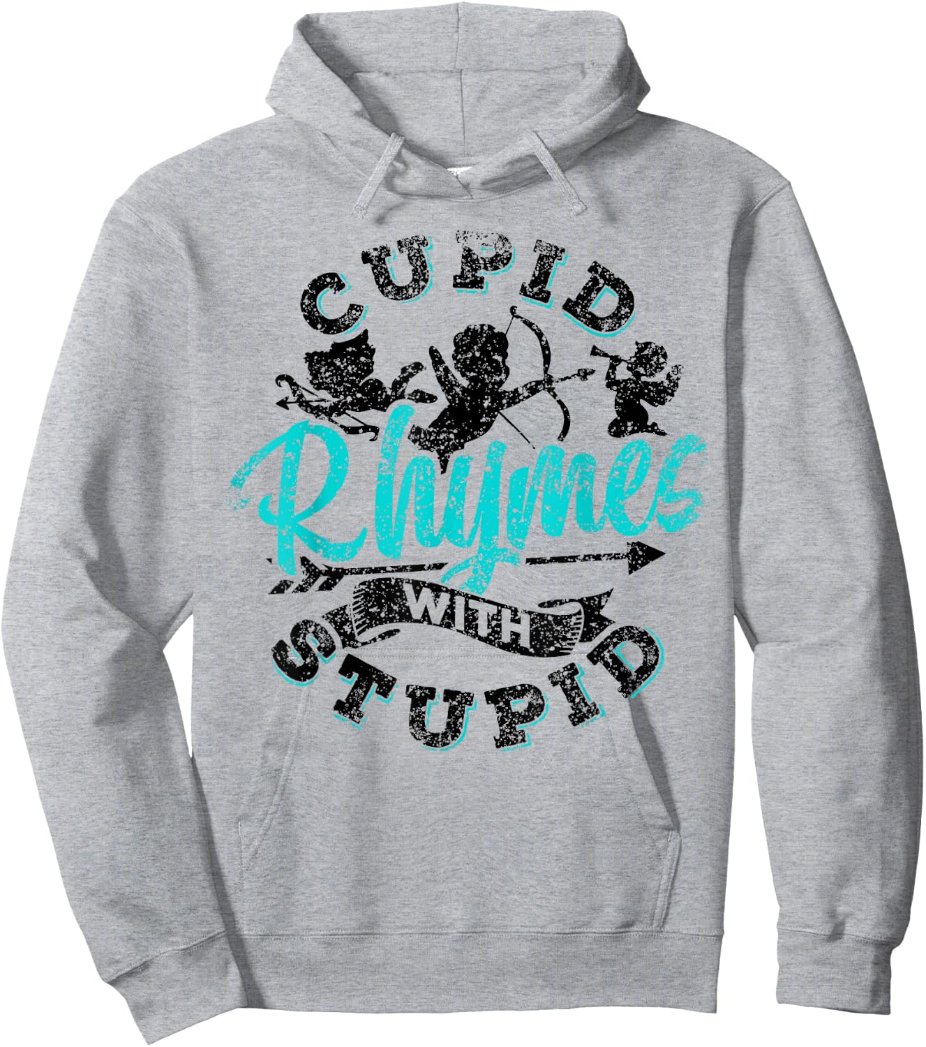 Cupid Rhymes With Stupid Valentine Anti Valentines Humor Hoodie - Hoodie | Ash