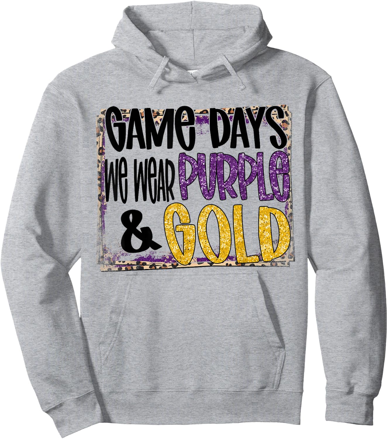 On Gameday Football We Wear Purple and Gold School Spirit Hoodie - Hoodie | Ash