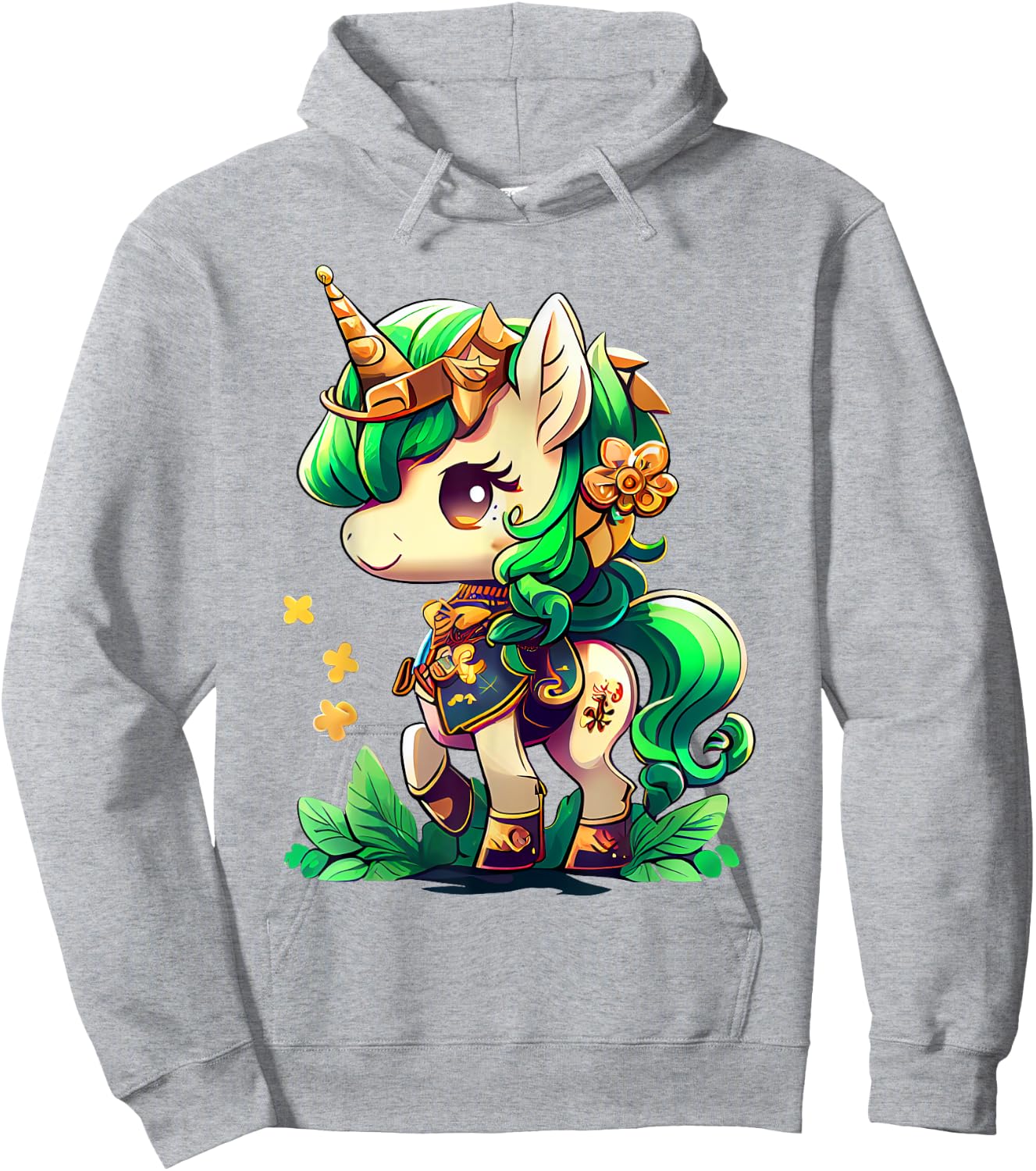 Cute Unicorn Leprecorn St Patrick Day Lucky Irish Girls Kids Hoodie - Hoodie | Ash