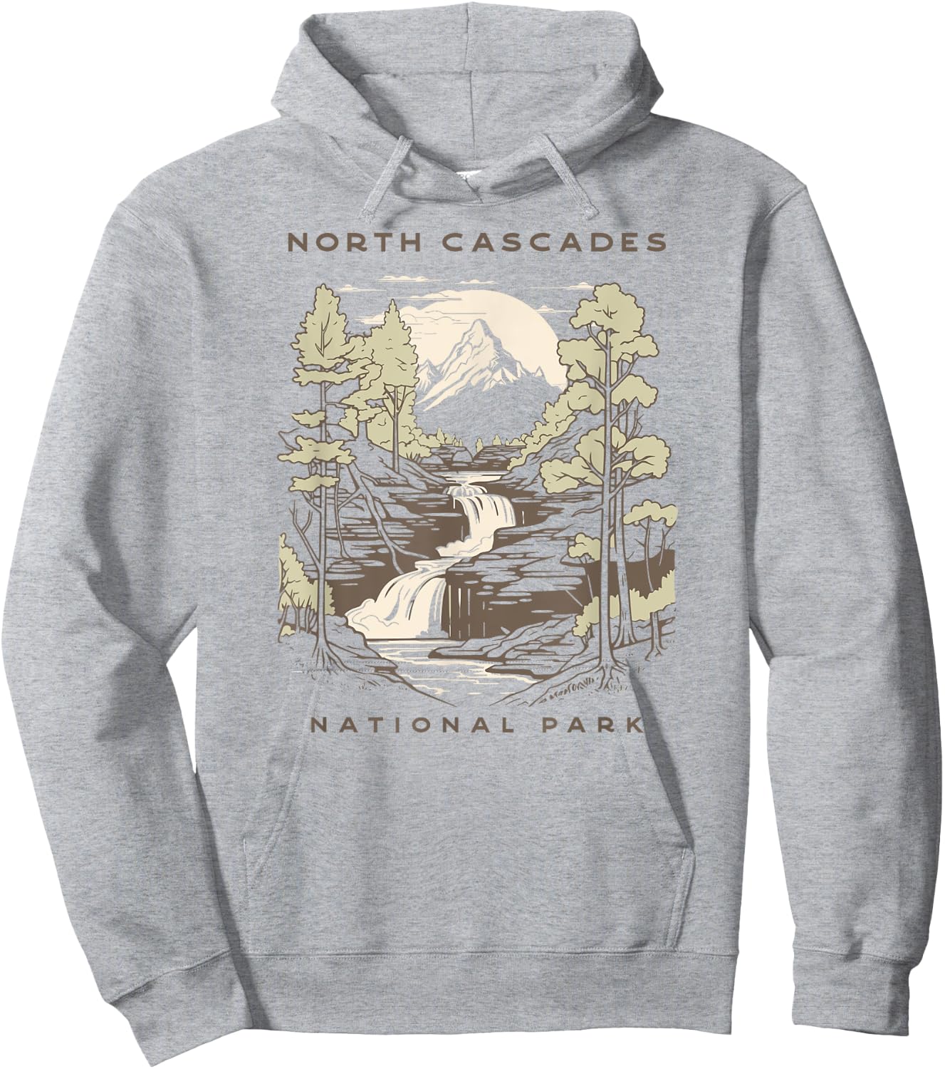 North Cascades National Park Vintage Hoodie - Hoodie | Ash