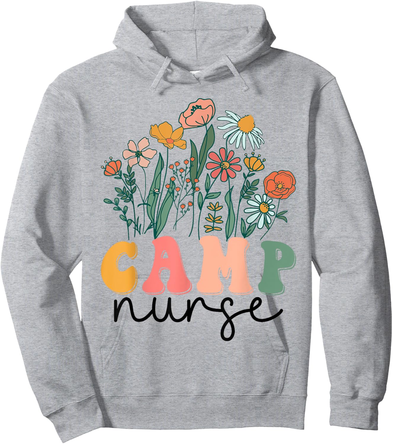 Groovy Wildflower Camp Nurse Hoodie - Hoodie | Ash