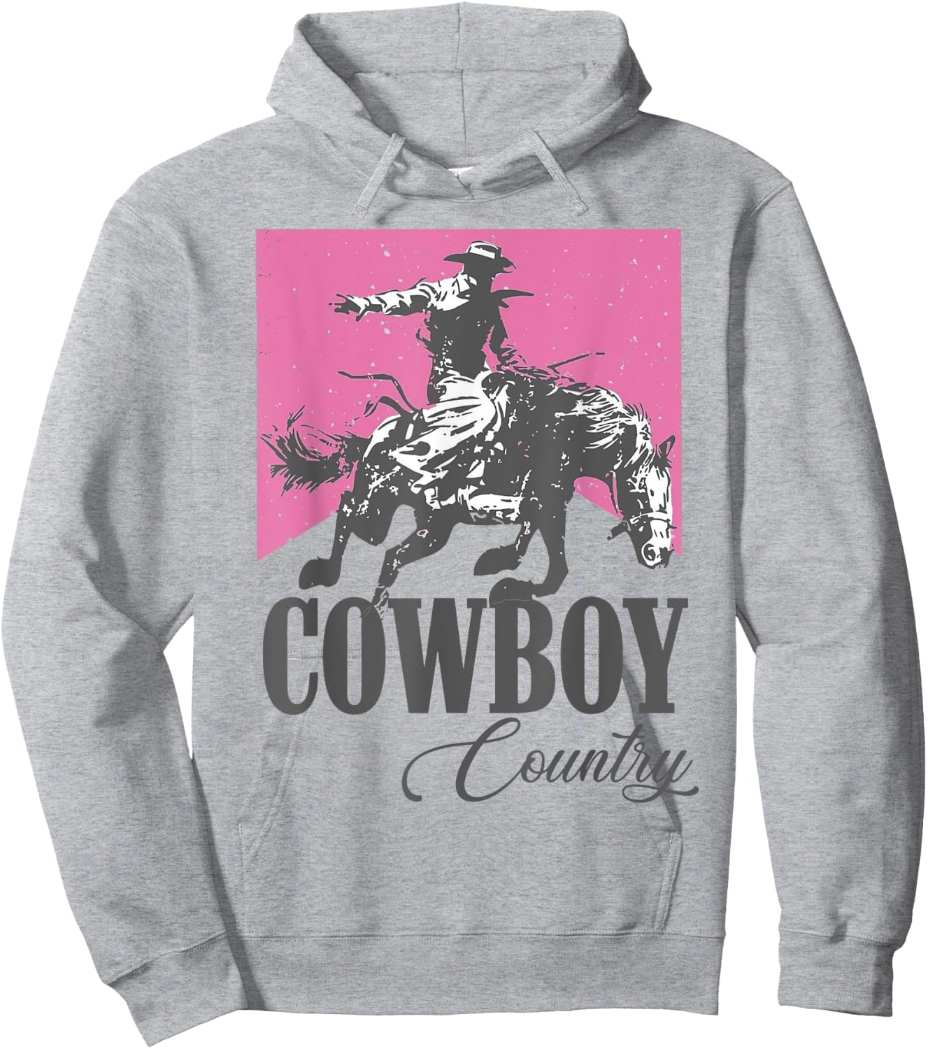 Funny Cowboys Riding Horses Retro Pink Style Western Country Hoodie - Hoodie | Ash