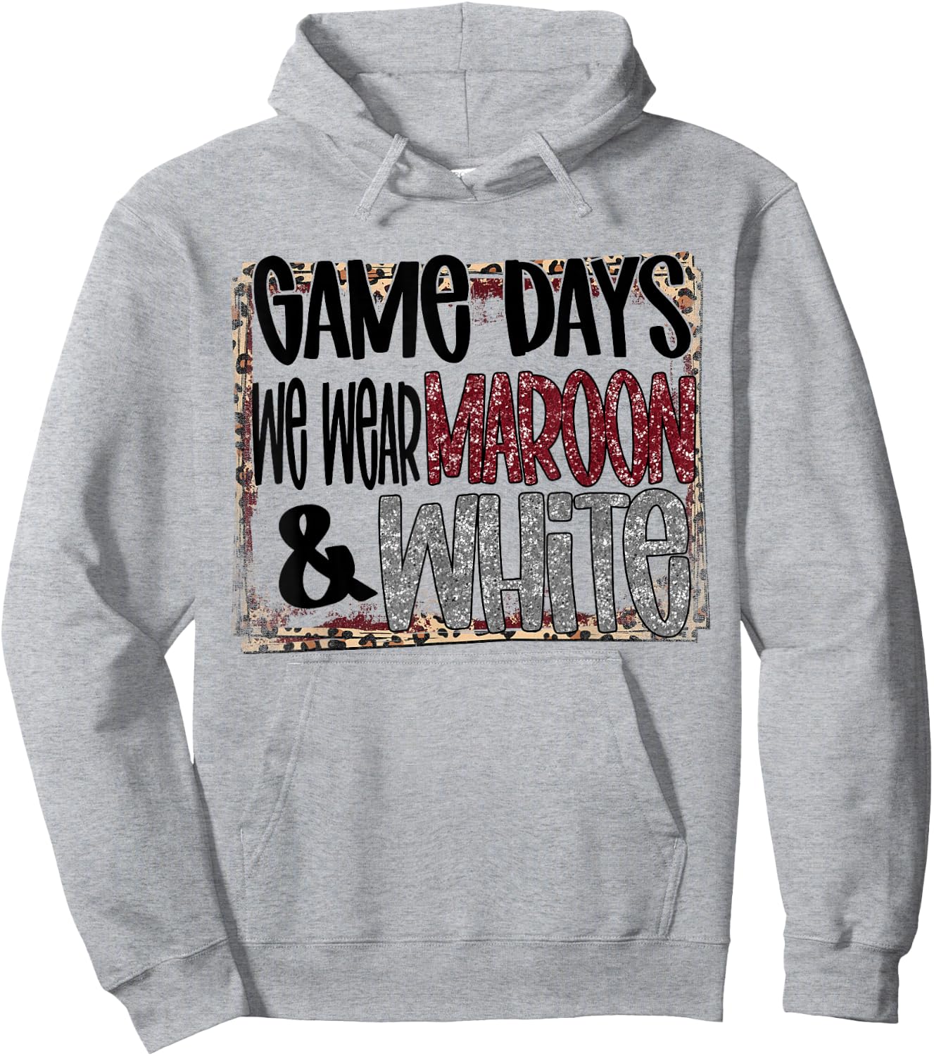 On Gameday Football We Wear Maroon and White School Spirit Hoodie - Hoodie | Ash