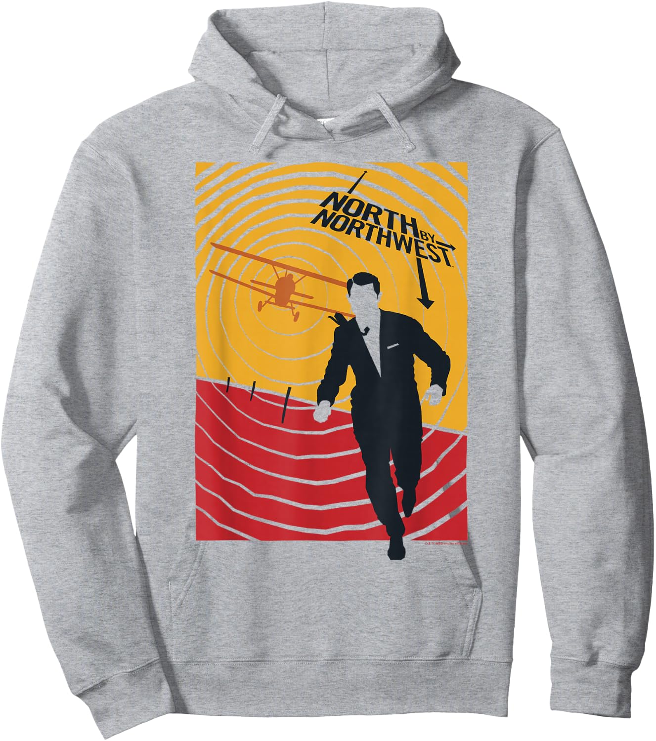 WB100 North by Northwest Vintage Retro Radar Movie Poster Hoodie - Hoodie | Ash
